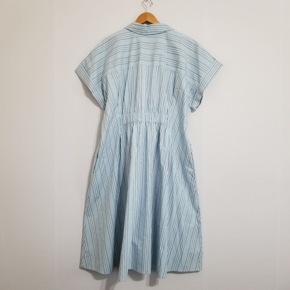 NWT Ava & Viv Blue Stripe Midi Shirt Dress Size 1X - Picture 4 of 8